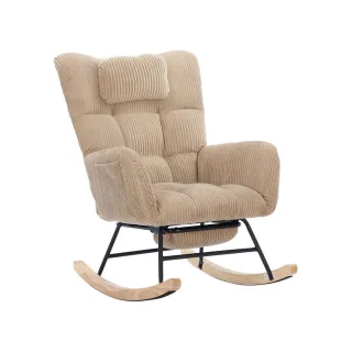 Redom Schaukelstuhl, Braun, Textil, 65x92x102 cm, Wohnzimmer, Sessel, Schaukelstühle