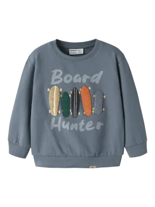 NAME IT - NMMNIEL LS NREG SWEAT BRU Blue Mirage - Gr. - 128