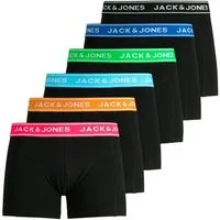 Jack & Jones Trunk JACCRISP im 6er Pack mit Logobund und Stretchkomfort (Packung, 6-St) unifarben mit Farbeinsatz, modisch, eng anliegend, Baumwollmischung