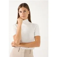 MORE&MORE Strickpullover figurbetonter Halbarm-Ripp-Pullover