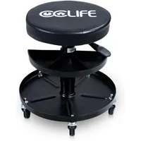 CCLIFE Drehhocker Werkstatthocker Mit Rollen Höhenverstellbar Werkstatt Rollhocker