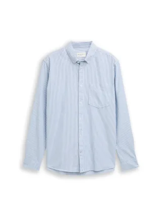 Tom Tailor - Regular Fit Hemd mit Brusttasche blue petrol stripe - Gr. - XXXL