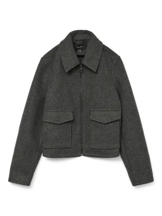 VERO MODA - VMSAFIR SHORT JACKET GA NOOS Dark Grey Melange - Gr. - XL