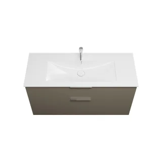 Burgbad Mineralguss Waschtisch-Set Eqio Grau Hochglanz/Alpinweiss, SEYU122F2010C0001 SEYU122F2010C0001