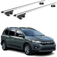 OMAC Dachträger Gepäckträger für Dacia Jogger 2022-2025 Alu Silber 2 tlg ABE (2-St), Wasserbeständig,Abnehmbar,Multifunktional,Leichtgewichtig