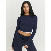 Tally Weijl Langarmshirt STSCOCUFFA Baumwollmischung, Basic Shirt, bauchfrei