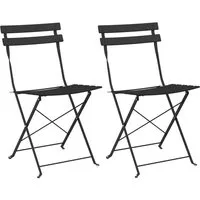vidaXL Gartenstuhl Gartenklappstuhl 2 Stk. Anthrazit Metall (2 St)