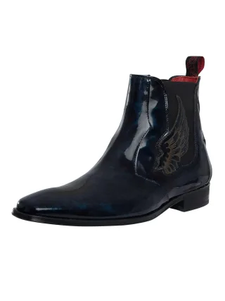 Jeffery West Chelsea Boots „Wings“ Aus Leder, Blau