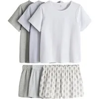 The Set Pyjama The Set Schlafanzug mit T-Shirt + Shorts, 3er-Pack (6 tlg)