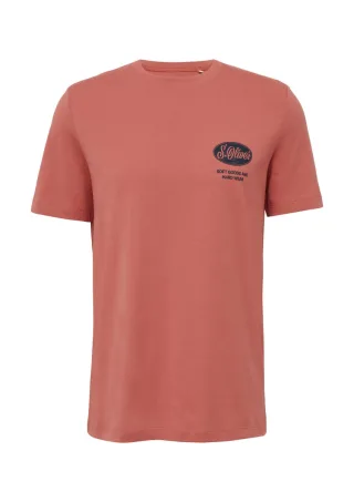s.Oliver Red Label - Baumwoll-T-Shirt mit Frontprint pink - Gr. - S