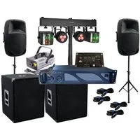 DSX DJ Komplett Set 19 Anlage Nebel LED Licht Verstärke Musikanlage Party-Lautsprecher (1500 W)