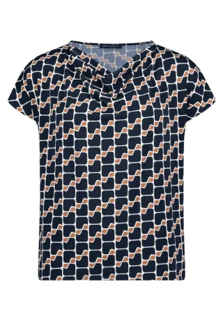 Betty Barclay - Shirt mit Wasserfallausschnitt blau - Gr. - 38