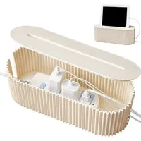 SURFOU Kabelbox Kabel Organizer Box Kabelmanagement Kabel Verstecken Steckdosenbox, (Kabel Management Box, Cord Hider für Steckdosenleisten, Ladegeräten und Kabeln, 33x13x12cm, für Zuhause, Büro, Schreibtisch Speicherlösung, 1-tlg., Cord Hider, Kann 