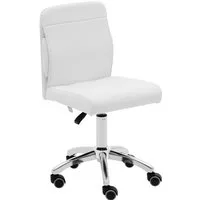 Physa Drehstuhl Rollhocker mit Lehne Friseurhocker Kosmetikhocker 150 kg weiß, Weiß