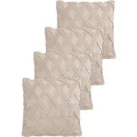 Aspero Dekokissen 4er Set Kissenbezüge Sofia, Plüsch Couchkissen 45 x 45 cm mit Cashmere Feeling