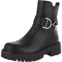 Ital-Design Stylische Ankle-Boots mit Schnalle für Damen, vielseitig Plateaustiefelette (90514920) Blockabsatz Stiefeletten in Schwarz