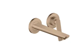 Hansgrohe 2-Loch WTA Wand Unterputz Axor Citterio C mit Auslauf 195 mm Cubic cut polished red gold, 49111300