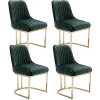 WAHSON OFFICE CHAIRS Esszimmerstuhl 2er Set Küchenstuhl mit goldene Stuhlbeine