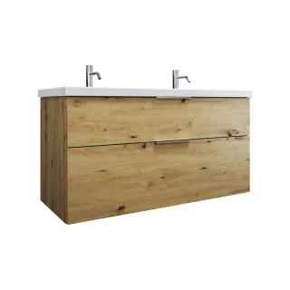 Burgbad Keramik Waschtisch-Set Eqio Eiche Dekor Urban/Alpinweiss, SEYS123F5662C0001 SEYS123F5662C0001