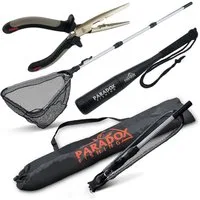 Paradox Fishing Angelkescher gummiert 1,6m/2,1m mit Tasche (3-St), klappbar
