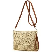 Zaewry Strandtasche Damen Strohtasche, Rattan-Geldbörse, Umhängetasche Tasche, Handtasche, Schultertasche
