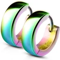 BUNGSA Creolen-Set Regenbogen - Creolen 4mm aus Edelstahl Unisex (1 Paar (2 Stück), 2-tlg), Ohrschmuck Ohrringe