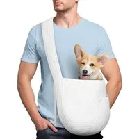 Ledander Tiertransporttasche Hundetragetasche Welpen,Wendbarer Transporttasche für Hunde und andere bis 7,5 kg, Tragetuch für Hunde bis 7,5 kg, Sicherer Tragegurt für Kleine Hunde