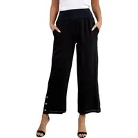 Mississhop Leinenhose Leinenhose Damen 100 % Leinen Culotte 7/8 Lange Hose M.319