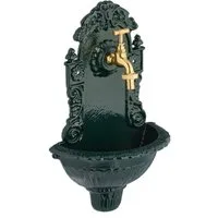 relaxdays Gartenbrunnen Wandbrunnen grün, (1 tlg)