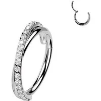 Taffstyle Nasenpiercing Septum Piercing Clicker Tragus Helix Piercing Doppel Ring Kristalle (Nasenpiercing Nasenring Nase Ohrpiercing Cartilage Ohr Tragus Helix Orbital Brust Intim Piercing Ring Lippenpiercing)