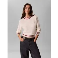 Calvin Klein Jeans Rundhalspullover WOVEN LABEL CREWNECK SWEATER Regular fit mit Rundhalsausschnitt