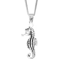 ELLAWIL Silberkette maritime Kette mit Seepferdchen Anhänger Glücksbringer Mädchen (GESCHENKIDEE, Sterling Silber 925, Kettenlänge 40 cm), inklusive Geschenkschachtel
