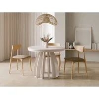 Compleo Esstisch Runder Tisch, ausziehbar 100-180 cm SABO, Kaschmir (MADE IN EU)