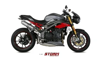 Sport Auspuff GP Storm by MIVV Edelstahl Triumph Speed Triple 1050 Bj. 2016-2018 EURO-4 +ABE