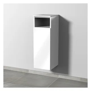 Sanipa 3way Mittelschrank mit 1 Tür und 1 offenem Fach, Weiß-Glanz, SF13078 SF13078