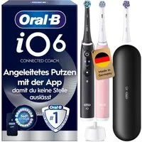 Oral-B Elektrische Zahnbürste iO 6 Duopack, Aufsteckbürsten: 3 St., mit Magnet-Technologie, Display, 5 Putzmodi