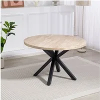Duo Collection Esstisch Damira Tisch rund, Massives Metallgestell, Belastbarkeit bis 100 kg