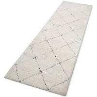 OTTO home Hochflor-Teppich Aveline, auch als Läufer erhältlich, rechteckig, Höhe: 35 mm, Langflor, Shaggy im Berber Stil, geometrisch, Raute, Wohnzimmer