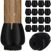 MALATEC Stuhlsocke Stuhlbeinbezug mit Filz 16 Stück, Silikon & Filz, 12-16 mm., (Set aus 16 Stuhlbeinbezügen, ideal für den Schutz von Böden., 16 St), Schützt Böden vor Kratzern, dämpft Geräusche und ist wasserdicht.