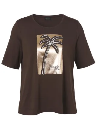 VIA APPIA DUE - T-Shirt Rundhals 1/2 Arm Motiv mocca multicolor - Gr. - 48