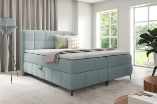 Boxspringbett Schlafzimmerbett SOPHIE 120x200cm Stoff Aragon Sky