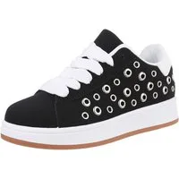 Ital-Design Modischer Sneaker mit hohem Komfort und Dämpfung Sneaker (89319321) Flach Sneakers Low in Schwarz