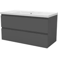 duschspa Waschtisch Badmöbel Set Waschbecken mit Unterschrank MDF, Beite 50/60/80/100 cm