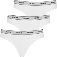 HUGO String Thong Stripe (3-St) mit umlaufenden Markenschriftzug