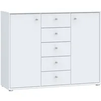 FORTE Kommode Tempra, Kommode, 2 Türen, 5 Schubkästen, viel Stauraum, Breite 108,8 cm