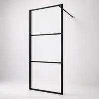 welltime Walk-in-Dusche Walk In Black Blocks Clear, Sicherheitsglas