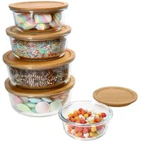 Ritzenhoff & Breker Frischhaltedose 5tlg. Set Esperanza Vorratsdosen rund - 1,25L, 900ml, 620ml, 300ml, Glas