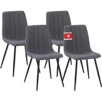 Albatros International Esszimmerstuhl Esszimmer Stühle 4 er Set GARDA, Stuhl Stühle Esszimmerstühle, Küche (4er Set, Anthrazit, Stoff Bezug), Küchenstuhl Küchenstühle Essstühle für den Esstisch Ess Stühle
