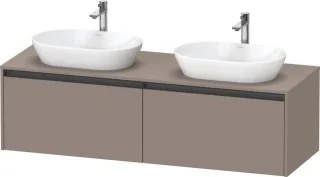 Duravit Ketho.2 Konsolenwaschtischunterbau wandhängend Basalt Matt 1600x550x459 mm - K24889B43430000 K24889B43430000
