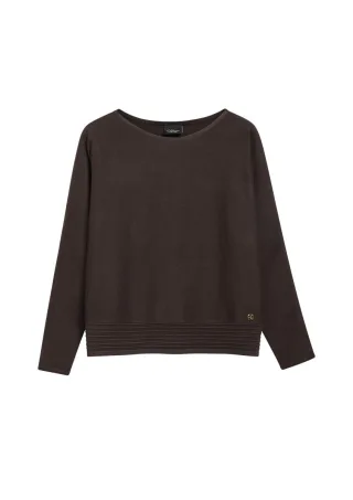 s.Oliver BLACK LABEL - Strickpullover mit U-Boot braun - Gr. - 34